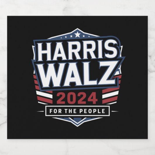 HarrisWaltz 2024 Shirt KamalaHarris TimWaltz 2024 Bierflaschenetikett (Einzelnes Label)