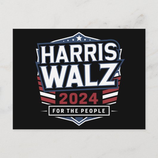 HarrisWaltz 2024 Shirt KamalaHarris TimWaltz 2024 Postkarte (Vorderseite)