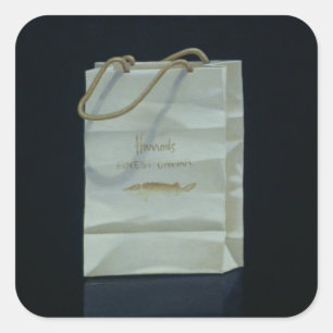 Harrods Kaviar-Tasche 1989 Quadratischer Aufkleber