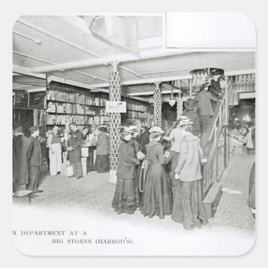 Harrods Provivision Department, c.1901 Quadratischer Aufkleber (Vorderseite)