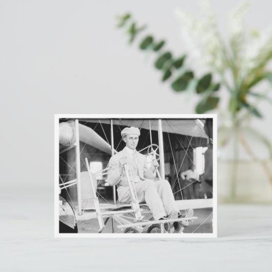 Harry Atwood Pilot im Flugzeug von Wright Brothers Postkarte (Stehend Vorderseite)