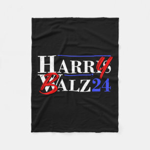Harry B 2024 Funny Kamala Harris und Tim W 2024 Fleecedecke