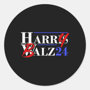 Harry B 2024 Funny Kamala Harris und Tim W 2024 Runder Aufkleber