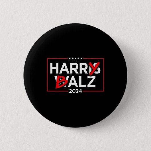 Harry B Kamala Harris und Tim W 2024 Button (Vorderseite)