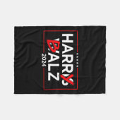 Harry B Kamala Harris und Tim W 2024 Fleecedecke (Vorderseite (Horizontal))