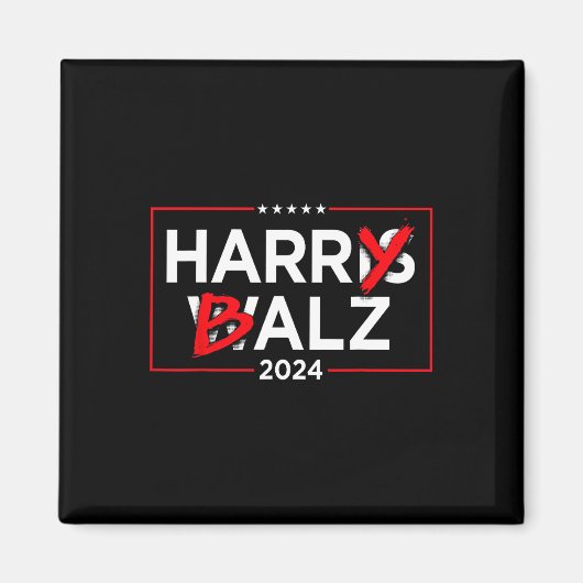 Harry B Kamala Harris und Tim W 2024 Magnet (Vorne)
