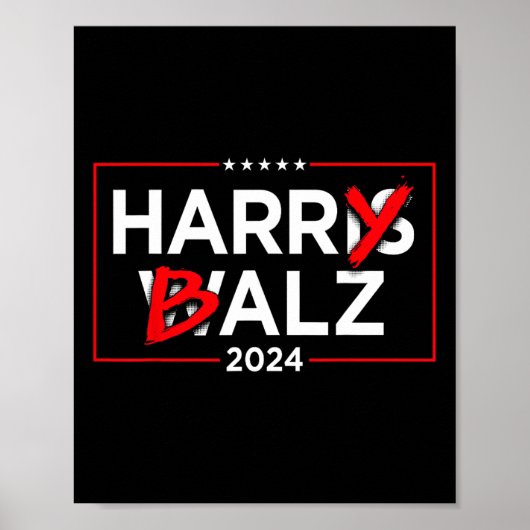 Harry B Kamala Harris und Tim W 2024 Poster (Vorne)