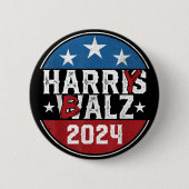 Harry Balz 2024, Funny Political 2024, Harris Walz Button (Vorderseite)