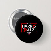 Harry Bheimer Harris 24 Kamala Harris für den Präs Button (Vorne & Hinten)