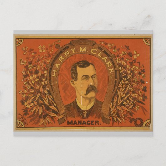 Harry. Clark, 'Manager' Vintag Theater Postkarte (Vorderseite)