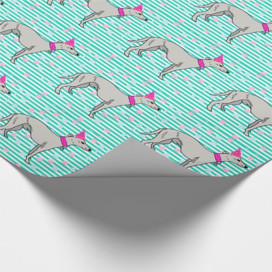 Harry das Whippet Geschenkpapier (Ecke)