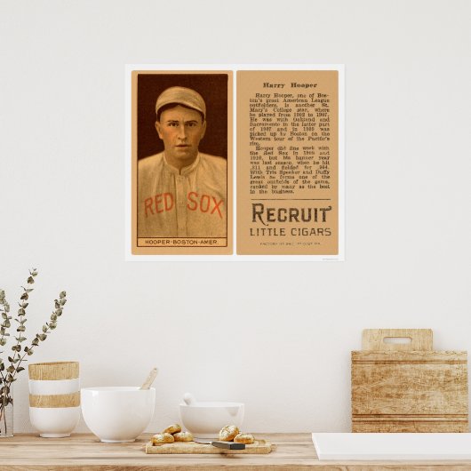 Harry Hooper Red Sox Baseball 1912 Poster (Küche)