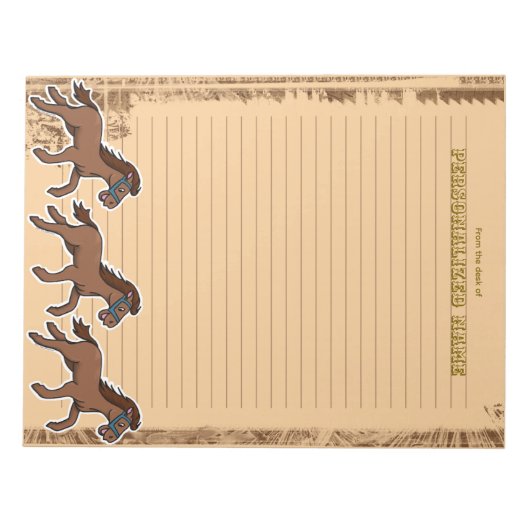 Harry Horse Rustic Lined Notizblock (Vorderseite)