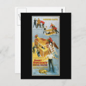 Harry Houdini, Buried Alive Vintage Poster, 1914 Postkarte (Vorne/Hinten)