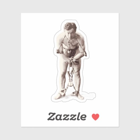 Harry Houdini (c.1899) Aufkleber (Blatt)