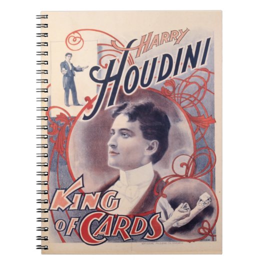 Harry Houdini, Kartenkönig 1895 Notizblock (Vorderseite)