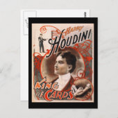 Harry Houdini King of Cards Postkarte (Vorne/Hinten)