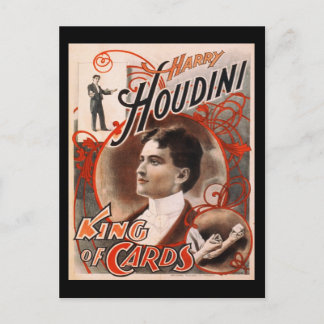 Harry Houdini King of Cards Postkarte