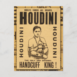 Harry Houdini, König der Handschellen! Postkarte