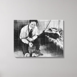 Harry Houdini kurz vor der Flucht aus dem Gefängni Leinwanddruck