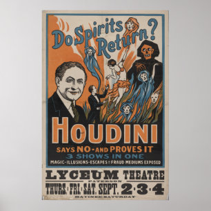 Harry HOUDINI Mentalist VAUDEVILLE Poster