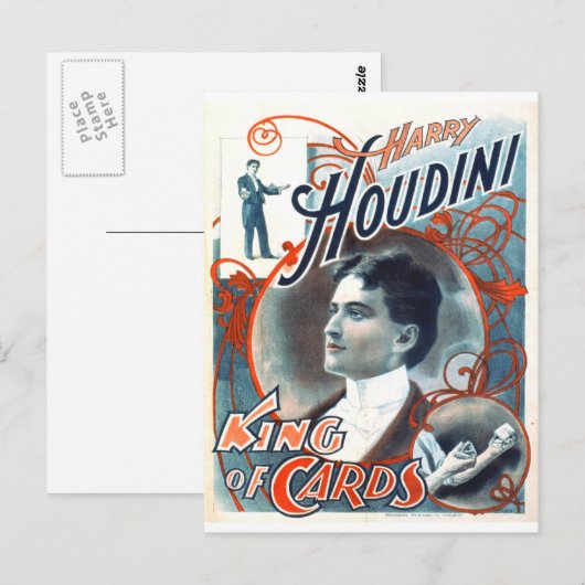 Harry Houdini Postkarte (Vorne/Hinten)