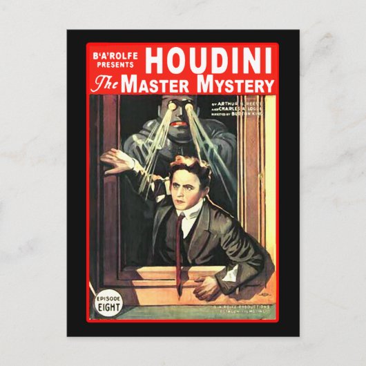 Harry Houdini Pulp Fiktion Style Illustration Postkarte (Vorderseite)