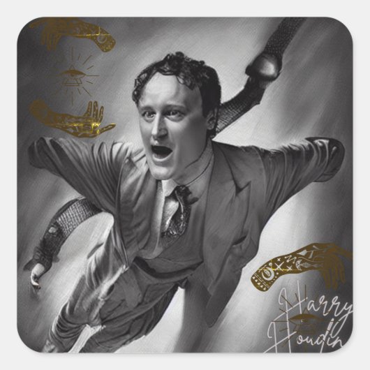 Harry Houdini Stickers Portrait Art Pop (Vorderseite)