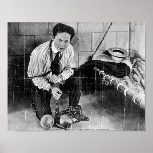 Harry Houdini über die Flucht aus dem Gefängnis Poster (Vorne)