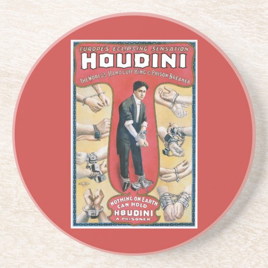 Harry Houdini Vintag Magician Poster Getränkeuntersetzer (Vorne)