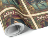 Harry Houdini Vintage Wrapping Paper Geschenkpapier (Rolleneckpunkt)