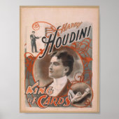 Harry Houdini, Vintages Kartentheater Poster (Vorne)