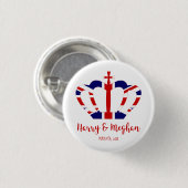 Harry & Meghan Crown | Königliche Hochzeitsfeier Button (Vorne & Hinten)