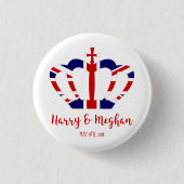 Harry & Meghan Crown | Königliche Hochzeitsfeier Button (Vorderseite)