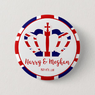 Harry & Meghan Crown Königliche Hochzeitsfeier Button