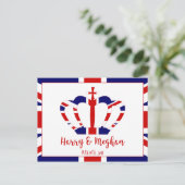 Harry & Meghan Crown | Königliche Hochzeitsfeier Einladungspostkarte (Stehend Vorderseite)