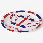 Harry & Meghan Crown | Königliche Hochzeitsfeier Pappteller (Schrägansicht)