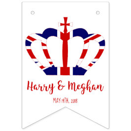 Harry & Meghan Crown | Königliche Hochzeitsfeier Wimpelkette