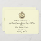 Harry & Meghan Elegant Royal Wedding Einladung (Vorne/Hinten)