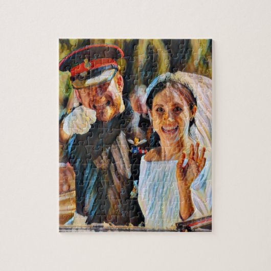 Harry & Meghan Hochzeitsmalerei Puzzle (Vertikal)