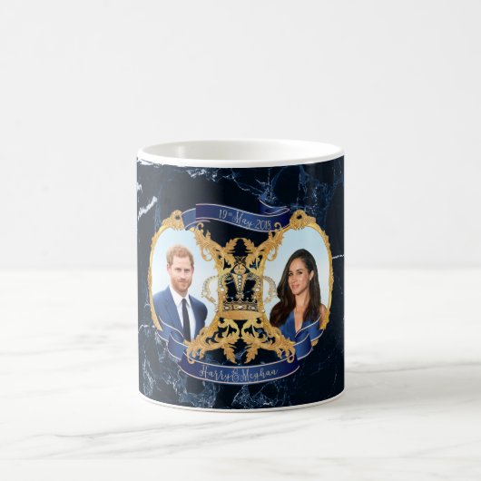 Harry+Meghan Mitternachtsblauer Marmor Kaffeetasse (Mittel)