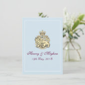 Harry Meghan Royal Wedding Posh Invitation (blau) Einladung (Stehend Vorderseite)