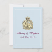 Harry Meghan Royal Wedding Posh Invitation (blau) Einladung (Vorderseite)