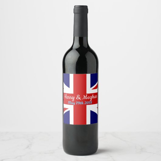 Harry & Meghan, Union Jack. Weinetikett (Vorderseite)