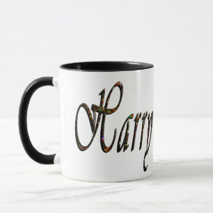 Harry, Name, Logo, Black Ringer Combo Tasse. Tasse