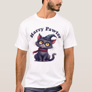 Harry Pawter Magic Cat T - Shirt - Funny Wizard Ca