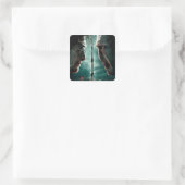 Harry Potter 7 Teil 2 - Harry gegen Voldemort Quadratischer Aufkleber (Tasche)