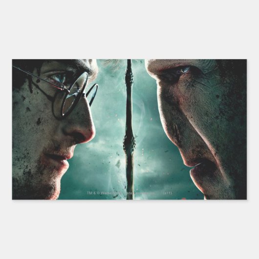 Harry Potter 7 Teil 2 - Harry vs. Voldemort Rechteckiger Aufkleber (Vorderseite)