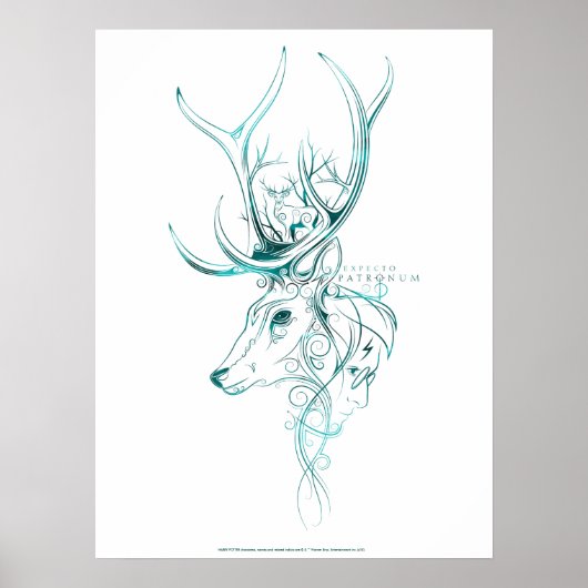 Harry Potter | Aguamenti EXPECTO PATRONUM™ Hirsch Poster (Vorne)