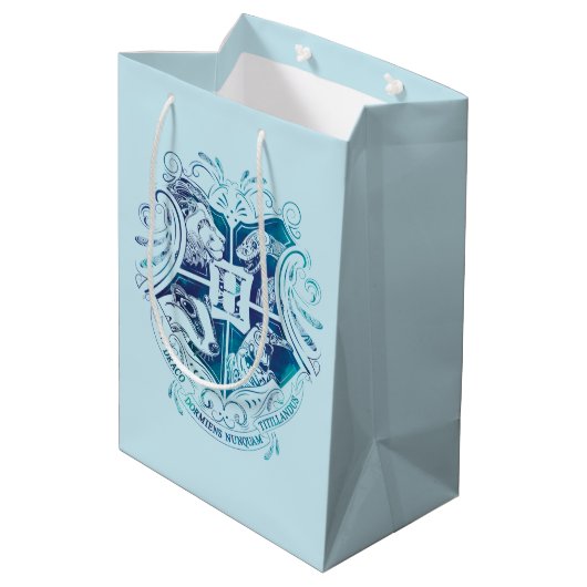 Harry Potter | Aguamenti HOGWARTS™ Wappen Mittlere Geschenktüte (Rückseite Schrägansicht)